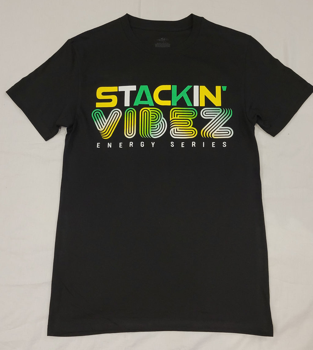 Blk green yellow STACKIN VIBEZ Tee