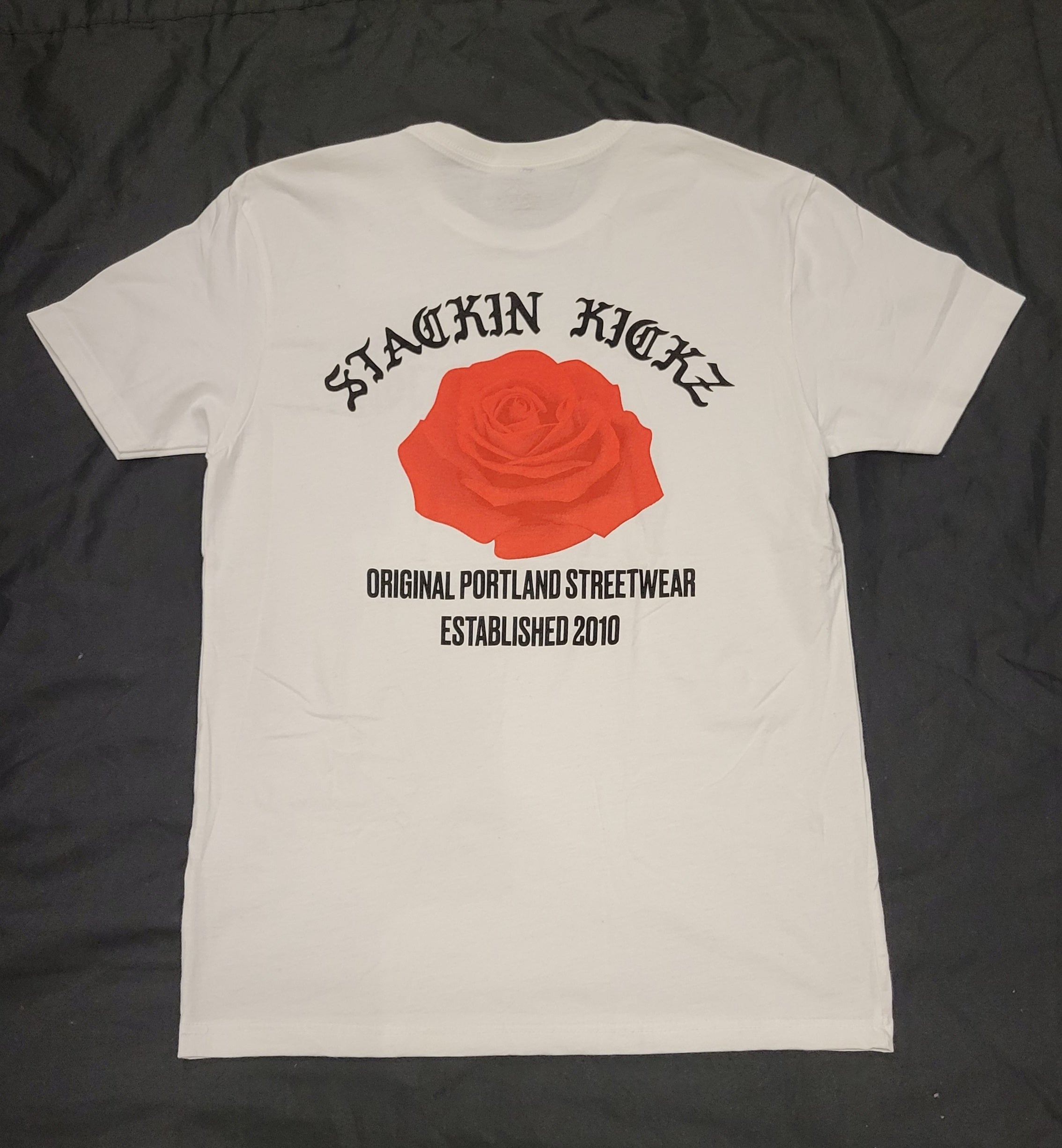White Red Rose tee
